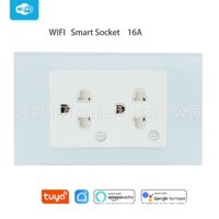 Ổ Cắm Wifi Âm Tường Smart Life, Ổ Cắm Thông Minh Smart Life Hình Chữ Nhật Điều Khiển Từ Xa Qua Tiếng Việt 16A