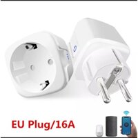 Ổ Cắm Wifi Hẹn giờ thông minh Tuya 16A EU, Đo điện năng tiêu thụ, Điều khiển từ xa qua App Smart Life