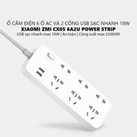 Ổ cắm Xiaomi Zmi Power Strip 9 Cổng và 2Usb ZMI CX05 2500W - Chính Hãng