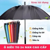 Ô che mưa cỡ lớn, dù che nắng chống tia UV, dù cầm tay cỡ lớn 24 nan tay cầm da tán rộng chắc chắn