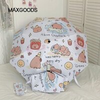 Ô che nắng MAXGOODS, Ô Capybara gấp chống tia cực tím, 8 gân dễ thương Ô che mưa tự động công dụng kép dành cho nữ Cô gái