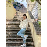 Ô che nắng mưa, Dù che nắng mưa họa tiết Hoa gấp gọn, 2 lớp vải chống tia UV mẫu thường