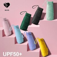 Ô chống nắng Mini SJJL, Ô dù mưa du lịch 6 sườn nhỏ gọn, Ô dù vận hành bằng tay nhẹ bằng tay chống gió di động cho bé gái