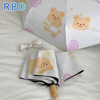 Ô chống nắng RBD, Ô dù gấu bơ cao su màu đen chống tia cực tím, Phim hoạt hình 8 sườn du lịch Tấm che nắng chống tia cực tím người