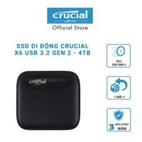 Ổ cứng di động 4TB External SSD Crucial X6 USB 3.2 Gen 2 Type-C CT4000X6SSD9 - HÀNG CHÍNH HÃNG