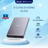 Ổ cứng di động 500GB/ 1TB/ 2TB Lexar SL210 Portable SSD USB 3.1 Type C Gen 2, tốc độ đọc lên đến 550Mb/s, BH 3 năm
