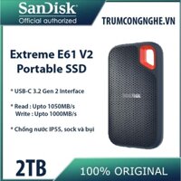 Ổ cứng di động External SSD Sandisk Extreme V2 E61 500GB 1TB 2TB USB 3.2 Gen 2 , Tốc Độ Siêu Nhanh