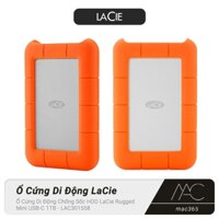 Ổ Cứng Di Động HDD LaCie Rugged Mini USB-C 1TB, Tốc Độ 130MB/s, Chống Nước IP67, Bền Bỉ Mac365