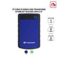 Ổ cứng di động HDD Transcend StoreJet Rugged 25H3 2.5" 1TB 5Gbps Xanh TS1TSJ25H3B - Bảo hành 3 năm