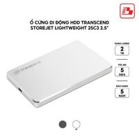 Ổ cứng di động HDD Transcend StoreJet Lightweight 25C3 2.5" 2TB 5Gbps Bạc TS2TSJ25C3S -  Bảo hành 3 năm