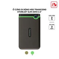 Ổ cứng di động HDD Transcend StoreJet Slim 25M3 2.5" 2TB 5Gbps Xanh lá TS2TSJ25M3S - Bảo hành 3 năm