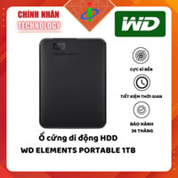 Ổ cứng di dộng HDD WD ELEMENTS PORTABLE 1TB / Bảo hành 36 tháng / Chinh Nhan Technology