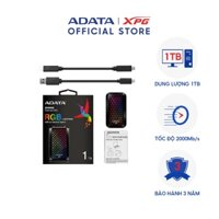 Ổ Cứng Di Động - Ổ Cứng Rời SSD 1TB ADATA ASE900G LED RGB - BLACK