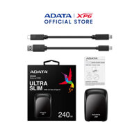 Ổ Cứng Di Động - Ổ Cứng SSD Rời External SSD Adata ASC680 240GB cổng Usb-C (Type C) ASC680-240GU32G2-CBK