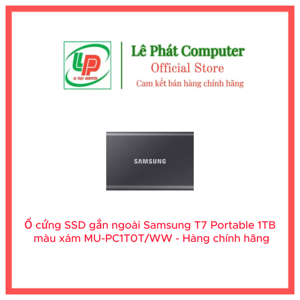 Ổ Cứng Di Động SAMSUNG T7 1TB SSD USB 3.2 Gen 2 Titan Gray (MU-PC1T0T/WW)