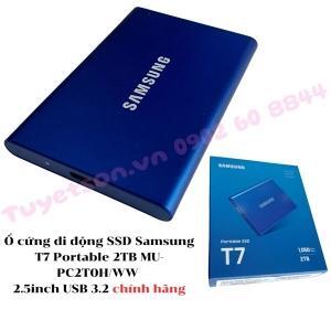Ổ Cứng Di Động SAMSUNG T7 2TB SSD USB 3.2 Gen 2 Indigo Blue (MU-PC2T0H/WW)