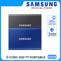 Ổ cứng di động SSD Samsung T7 Portable USB Type C 3.2 Gen 2- Hàng Chính Hãng - 500GB - Màu đen