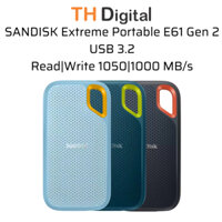 Ổ cứng di động SSD SanDisk Extreme Portable E61 1TB Gen 2 USB 3.2 Type C & Type A - Hàng chính hãng