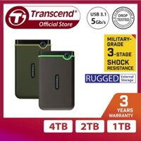 Ổ cứng gắn ngoài 1TB Transcend Slim StroreJet2.5'' M3G, Portable HDD - Model TS1TSJ25M3G - Màu Iron Gray