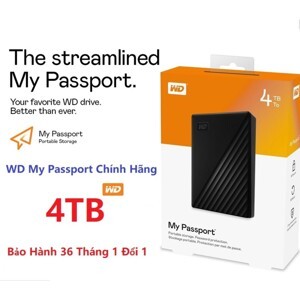 Ổ cứng gắn ngoài HDD Western My Passport 4TB WDBPKJ0040BBK-WESN