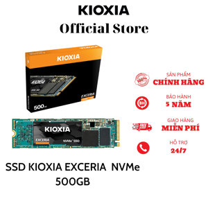 Ổ cứng gắn trong SSD Kioxia 500GB, NVMe M.2 2280, BiCS FLASH LRC10Z500GG8