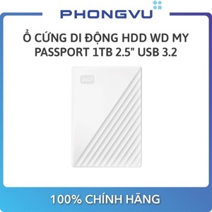 Ổ cứng HDD Di Động 1TB WD My Passport (WDBYVG0010BWT-WESN) (Trắng)