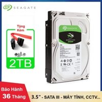 Ổ Cứng HDD Seagate BarraCuda 2TB, 3.5 inch - Vòng quay 7200rpm, Sản phẩm tháo máy, Bảo hành lên tới 36 Tháng