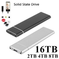 Ổ Cứng Ngoài SSD USB 3.1 Type-C 16TB 8TB 4TB 2TB Tốc Độ Cao ​​Ổ Đĩa Cứng Di Động Cho Máy Tính Laptop