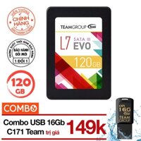 Ổ cứng SSD 120GB Team L7 EVO Sata III  + USB 16Gb 2.0 Team Group C171 - Hãng phân phối chính thức