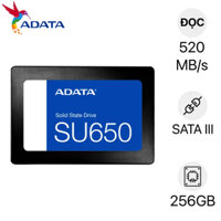 Ổ cứng SSD 256GB ADATA SU650 SATA 3 2.5″ Hàng chính hãng bảo hành 36 tháng