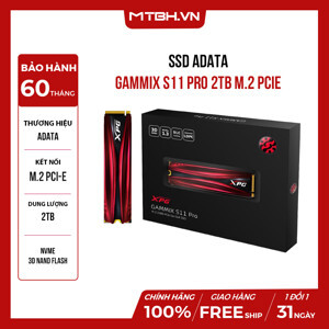 Ổ cứng SSD Adata GAMMIX S11 Pro 2TB PCIe Gen3x4 M.2 2280 AGAMMIXS11P-2TT-C