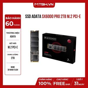 Ổ Cứng SSD Adata XPG SX6000 Pro 2TB M.2 2280 PCIe NVMe Gen3 x4 ASX6000PNP-2TT-C