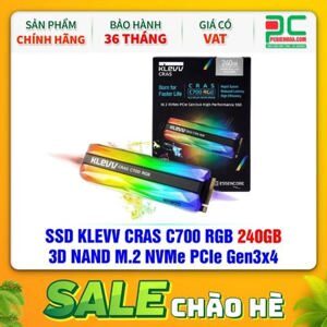 Ổ cứng SSD Klevv CRAS C700 RGB 240GB M2 NVME Gen3x4 K240GM2SP0-C7R