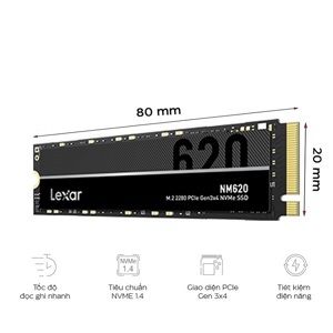 Ổ cứng SSD Lexar NM620 M.2 2280 PCIe NVMe Gen3 x4 256GB