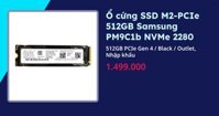 Ổ cứng SSD M2-PCIe 512GB Samsung PM9C1b NVMe 2280 (512GB PCIe Gen 4 - Black - Outlet, Nhập khẩu)