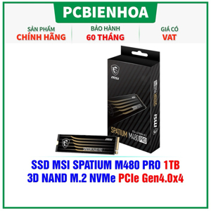Ổ cứng SSD MSI Spatium M480 PCIe 4.0 NVMe M.2 1TB