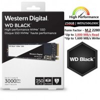 Ổ cứng SSD WD Black 250GB NVMe PCIe M.2 2280 (WDS250G2X0C)