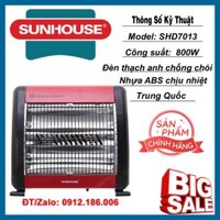 [Ở ĐÂU RẺ HƠN HOÀN TIỀN] Sưởi Điện Hồng Ngoại Sunhouse SHD7013 (800W) - Đen Đỏ - Hàng Chính Hãng