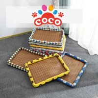 Ổ Đệm, Giường, Thảm nằm mùa hè bằng chiếu mây cho thú cưng