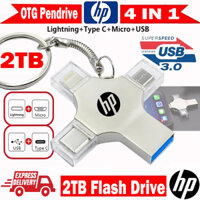 Ổ đĩa Flash HP 4IN1 OTG 2TB Pendrive 1TB Type-C USB Memory Stick 512GB 256G 128GB FlashDrive cho điện thoại Lưu trữ dữ liệu PC