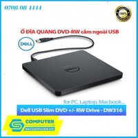 Ổ đĩa quang cắm ngoài Dell USB Slim DVD RW – DW316 cho PC, Laptop ,Macbook