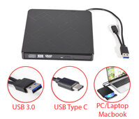Ổ đĩa quang CD/DVD-RW cắm ngoài USB 3.0, Type-C cho Macbook, Laptop