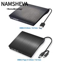 Ổ đĩa quang NAMSHEVA Type C, DVD gắn ngoài đa năng giao diện kép, Ổ ghi âm USB 3.0 PC ODD