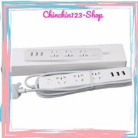 Ổ điện 3 ổ cắm và 3 ổ USB , Ổ Cắm Điện Xiaomi Mi Power Strip Thông Minh Tích Hợp 3 Khe Cắm USB 2A AI Tự Điều Áp Ra