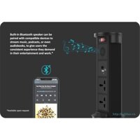 Ổ điện âm bàn đảo bếp Sinoamigo STP-2AB/ 2Pub+Qi, có loa bluetooth, sạc không dây