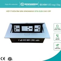 Ổ điện âm bàn văn phòng Sinoamigo STS-212S gồm 3 ổ điện 3 chấu cắm