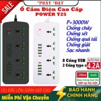 Ổ điện đa năng, Ổ cắm điện thông minh 6 cổng USB sạc nhanh 4.4A an toàn chống giật,chống cháy nổ