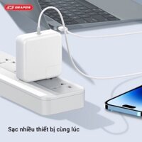 Ổ điện đa zi năng SK29 5 ổ cắm 220v kèm 1 sạc nhanh PD và 3 Output USB A xịn Drapow TTGSHOP