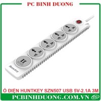 Ổ Điện Huntkey SZN507 Chuyên Dụng Cho PC- Laptop Có Sạc USB 5V-2.1A Dài 3M