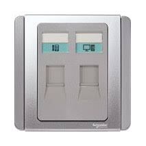 Ổ điện thoại đôi Neo Schneider E3032RJ_GS_G19